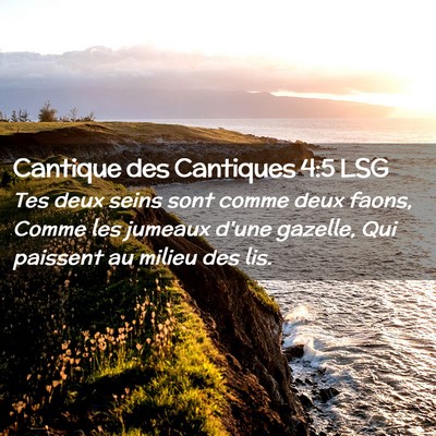 Picture 02 - Cantique des Cantiques 4:5 LSG - Tes deux seins sont comme deux faons, Comme les - Bible Verse Picture