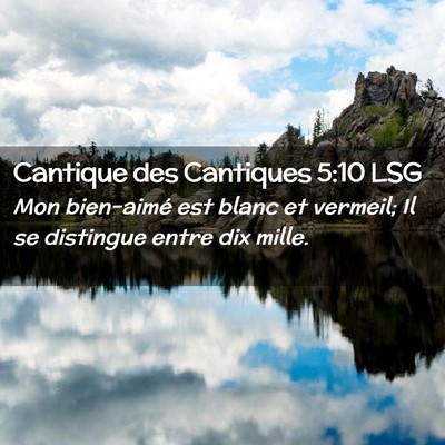 Picture 02 - Cantique des Cantiques 5:10 LSG - Mon bien-aimé est blanc et vermeil; Il se - Bible Verse Picture