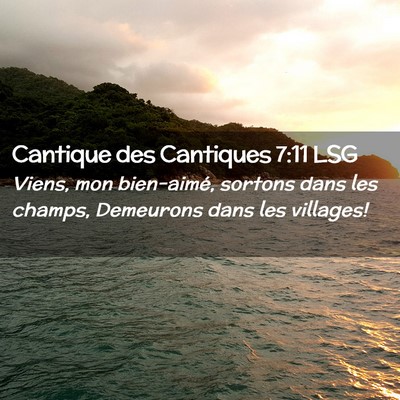 Picture 02 - Cantique des Cantiques 7:11 LSG - Viens, mon bien-aimé, sortons dans les champs, - Bible Verse Picture