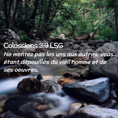 Picture 02 - Colossiens 3:9 LSG - Ne mentez pas les uns aux autres, vous étant - Bible Verse Picture