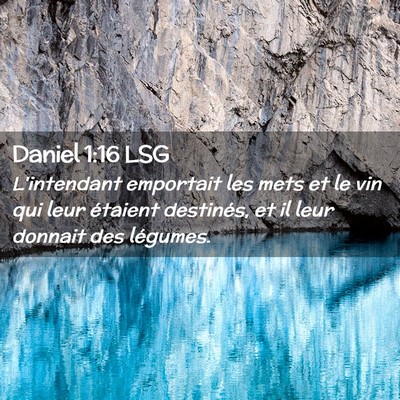 Picture 02 - Daniel 1:16 LSG - L'intendant emportait les mets et le vin qui leur - Bible Verse Picture