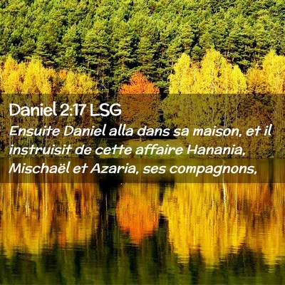 Picture 02 - Daniel 2:17 LSG - Ensuite Daniel alla dans sa maison, et il - Bible Verse Picture