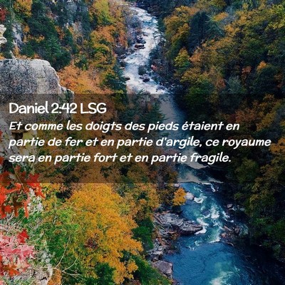 Picture 02 - Daniel 2:42 LSG - Et comme les doigts des pieds étaient en partie - Bible Verse Picture