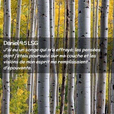 Picture 02 - Daniel 4:5 LSG - J'ai eu un songe qui m'a effrayé; les pensées - Bible Verse Picture