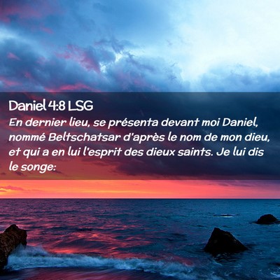 Picture 02 - Daniel 4:8 LSG - En dernier lieu, se présenta devant moi Daniel, - Bible Verse Picture