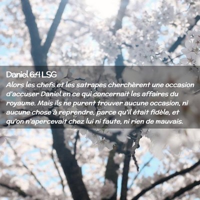 Picture 02 - Daniel 6:4 LSG - Alors les chefs et les satrapes cherchèrent une - Bible Verse Picture