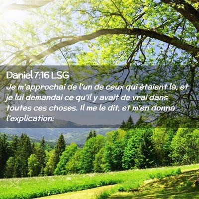 Picture 02 - Daniel 7:16 LSG - Je m'approchai de l'un de ceux qui étaient là, - Bible Verse Picture