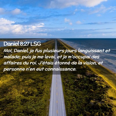 Picture 02 - Daniel 8:27 LSG - Moi, Daniel, je fus plusieurs jours languissant - Bible Verse Picture