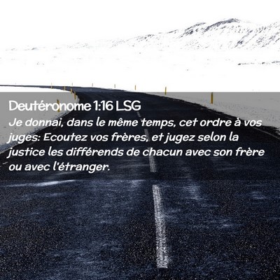 Picture 02 - Deutéronome 1:16 LSG - Je donnai, dans le même temps, cet ordre à vos - Bible Verse Picture