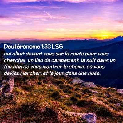 Picture 02 - Deutéronome 1:33 LSG - qui allait devant vous sur la route pour vous - Bible Verse Picture