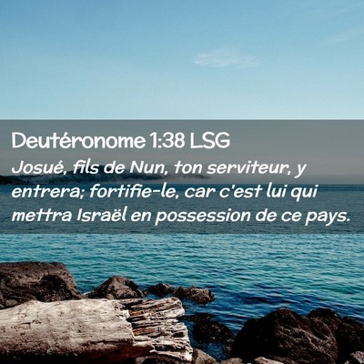 Picture 02 - Deutéronome 1:38 LSG - Josué, fils de Nun, ton serviteur, y entrera; - Bible Verse Picture
