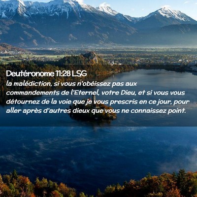 Picture 02 - Deutéronome 11:28 LSG - la malédiction, si vous n'obéissez pas aux - Bible Verse Picture