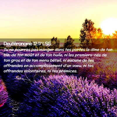 Picture 02 - Deutéronome 12:17 LSG - Tu ne pourras pas manger dans tes portes la dîme - Bible Verse Picture