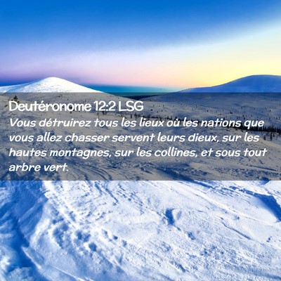 Picture 02 - Deutéronome 12:2 LSG - Vous détruirez tous les lieux où les nations - Bible Verse Picture
