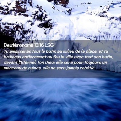 Picture 02 - Deutéronome 13:16 LSG - Tu amasseras tout le butin au milieu de la place, - Bible Verse Picture