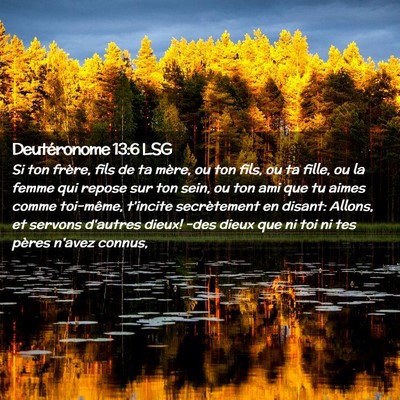 Picture 02 - Deutéronome 13:6 LSG - Si ton frère, fils de ta mère, ou ton fils, ou - Bible Verse Picture