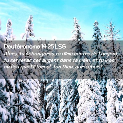 Picture 02 - Deutéronome 14:25 LSG - Alors, tu échangeras ta dîme contre de - Bible Verse Picture