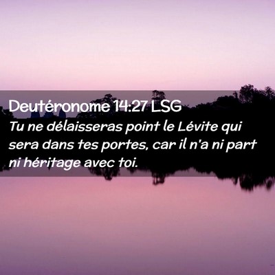 Picture 02 - Deutéronome 14:27 LSG - Tu ne délaisseras point le Lévite qui sera dans - Bible Verse Picture