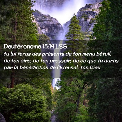 Picture 02 - Deutéronome 15:14 LSG - tu lui feras des présents de ton menu bétail, - Bible Verse Picture