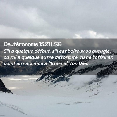 Picture 02 - Deutéronome 15:21 LSG - S'il a quelque défaut, s'il est boiteux ou - Bible Verse Picture