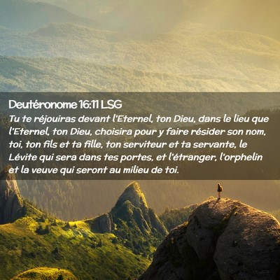 Picture 02 - Deutéronome 16:11 LSG - Tu te réjouiras devant l'Eternel, ton Dieu, dans - Bible Verse Picture