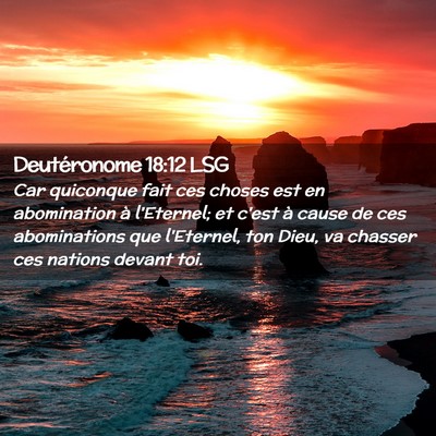 Picture 02 - Deutéronome 18:12 LSG - Car quiconque fait ces choses est en abomination - Bible Verse Picture