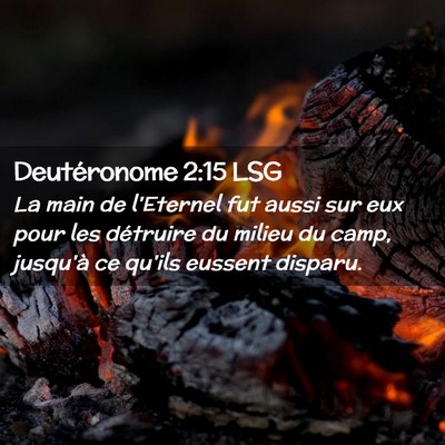 Picture 02 - Deutéronome 2:15 LSG - La main de l'Eternel fut aussi sur eux pour les - Bible Verse Picture