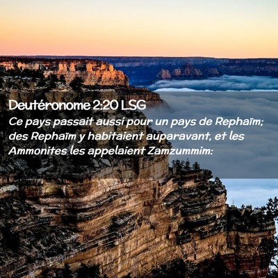 Picture 02 - Deutéronome 2:20 LSG - Ce pays passait aussi pour un pays de Rephaïm; - Bible Verse Picture