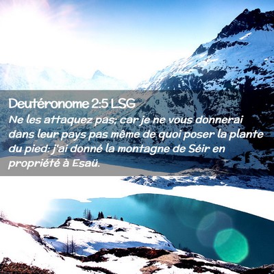 Picture 02 - Deutéronome 2:5 LSG - Ne les attaquez pas; car je ne vous donnerai dans - Bible Verse Picture