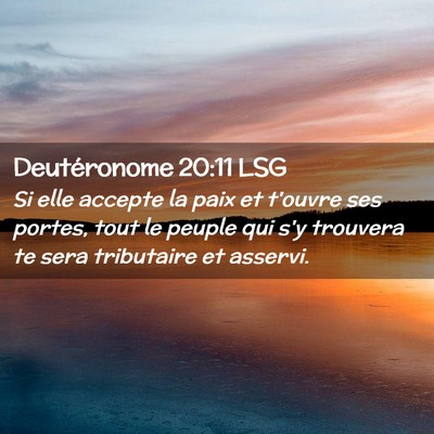Picture 02 - Deutéronome 20:11 LSG - Si elle accepte la paix et t'ouvre ses portes, - Bible Verse Picture