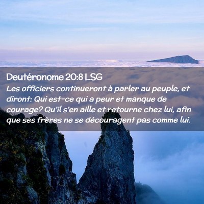 Picture 02 - Deutéronome 20:8 LSG - Les officiers continueront à parler au peuple, - Bible Verse Picture