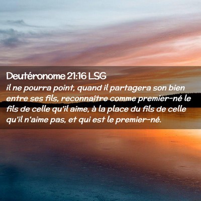 Picture 02 - Deutéronome 21:16 LSG - il ne pourra point, quand il partagera son bien - Bible Verse Picture