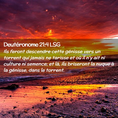 Picture 02 - Deutéronome 21:4 LSG - Ils feront descendre cette génisse vers un - Bible Verse Picture