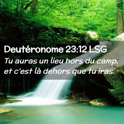 Picture 02 - Deutéronome 23:12 LSG - Tu auras un lieu hors du camp, et c'est là - Bible Verse Picture