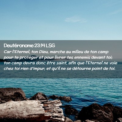 Picture 02 - Deutéronome 23:14 LSG - Car l'Eternel, ton Dieu, marche au milieu de ton - Bible Verse Picture