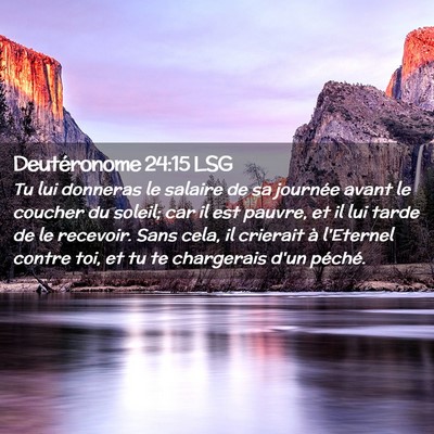 Picture 02 - Deutéronome 24:15 LSG - Tu lui donneras le salaire de sa journée avant - Bible Verse Picture