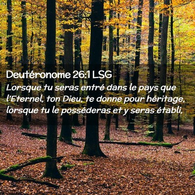 Picture 02 - Deutéronome 26:1 LSG - Lorsque tu seras entré dans le pays que - Bible Verse Picture