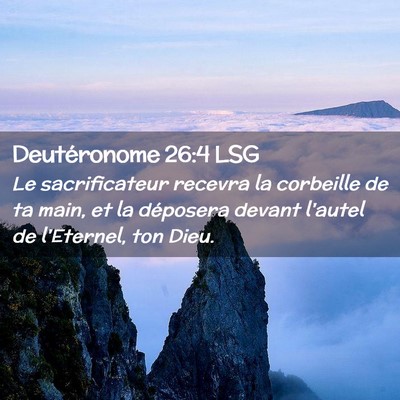 Picture 02 - Deutéronome 26:4 LSG - Le sacrificateur recevra la corbeille de ta main, - Bible Verse Picture