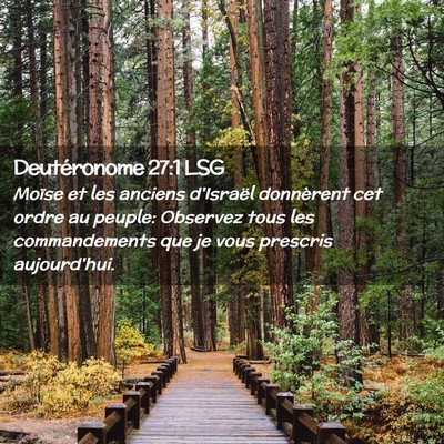 Picture 02 - Deutéronome 27:1 LSG - Moïse et les anciens d'Israël donnèrent cet - Bible Verse Picture