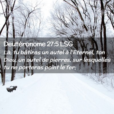 Picture 02 - Deutéronome 27:5 LSG - Là, tu bâtiras un autel à l'Eternel, ton Dieu, - Bible Verse Picture
