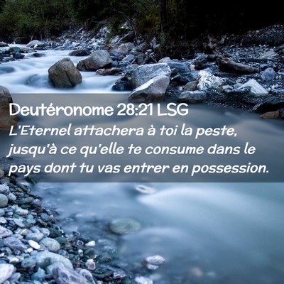 Picture 02 - Deutéronome 28:21 LSG - L'Eternel attachera à toi la peste, jusqu'à ce - Bible Verse Picture