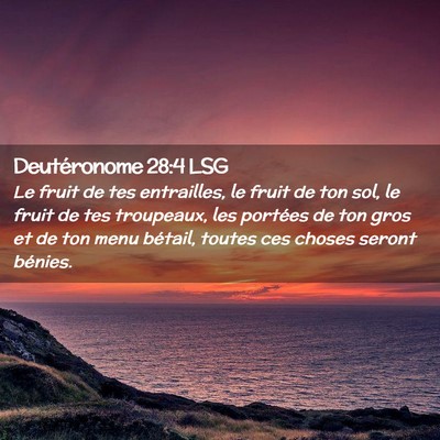 Picture 02 - Deutéronome 28:4 LSG - Le fruit de tes entrailles, le fruit de ton sol, - Bible Verse Picture