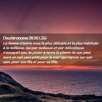 Picture 02 - Deutéronome 28:56 LSG - La femme d'entre vous la plus délicate et la - Bible Verse Picture