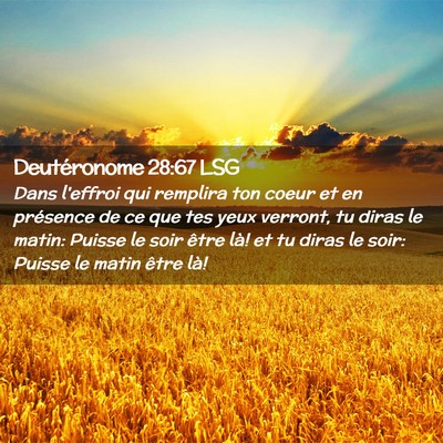 Picture 02 - Deutéronome 28:67 LSG - Dans l'effroi qui remplira ton coeur et en - Bible Verse Picture