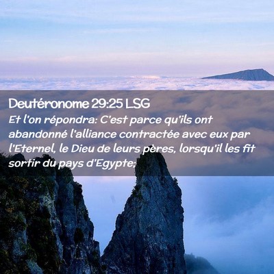 Picture 02 - Deutéronome 29:25 LSG - Et l'on répondra: C'est parce qu'ils ont - Bible Verse Picture