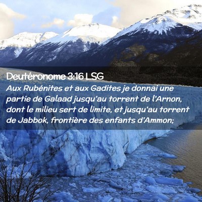 Picture 02 - Deutéronome 3:16 LSG - Aux Rubénites et aux Gadites je donnai une - Bible Verse Picture