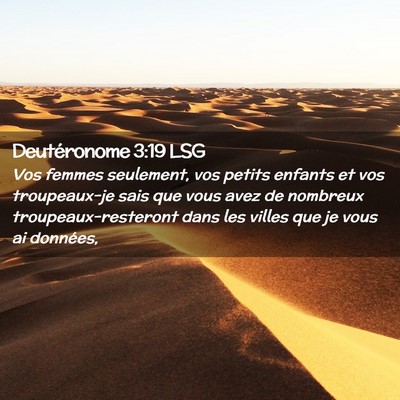 Picture 02 - Deutéronome 3:19 LSG - Vos femmes seulement, vos petits enfants et vos - Bible Verse Picture
