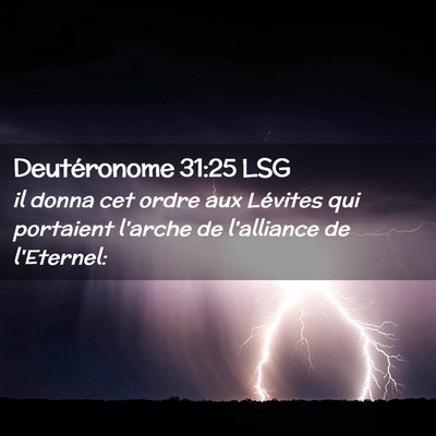 Picture 02 - Deutéronome 31:25 LSG - il donna cet ordre aux Lévites qui portaient - Bible Verse Picture