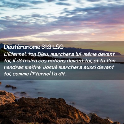 Picture 02 - Deutéronome 31:3 LSG - L'Eternel, ton Dieu, marchera lui-même devant - Bible Verse Picture