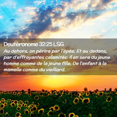 Picture 02 - Deutéronome 32:25 LSG - Au dehors, on périra par l'épée, Et au dedans, - Bible Verse Picture